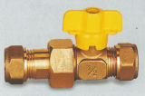 Brass Gas Valve with Compression Fitting