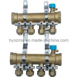 4-Branch Brass Manifold Set for Floor Heating System