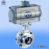 Sanitary Stainless Steel Horizontal Type Pneumatic Butterfly Valve for Pharmacy, Food and Beverage Processing