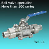 3-PC Cast Steel Double Union Ball Valve with Locking Handle