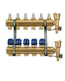 6-Branch Brass Manifold Set for Floor Heating System