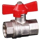 Forging Nickel Plated Brass Ball Valve with Aluminium Butterfly Handle (YED-A1015)