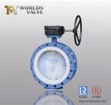 PFA Lining Double Flange Butterfly Valve