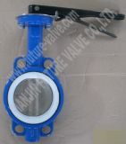 Pn16 Dn100 Wafer Type Butterfly Valve with PTFE Seat