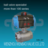 Pneumatic Actuated Two Piece BSPT AISI316 Ball Valve