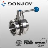 Sanitary Single Thread Single Nut Butterfly Valve with Pull Handle