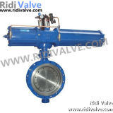 API Pneumatic Operated Flanged Butterfly Valve