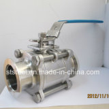 Stainless Steel Sanitary Clamped 3 Pieces Ball Valve