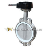 Hand Wheel Stainless Steel PTFE Liner Wafer Type Butterfly Valve