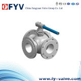 Manual Stainless Steel Three-Way Flanged Ball Valve