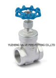 Stainles Steel Thread Gate Valve with Blue Handle Wheel