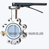 Stainless Steel All PTFE Lining Lug Type Wafer Butterfly Valve