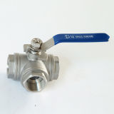 3-Way Ball Valve T/L Port ISO5211 Mounting Pad 1000wog Ff