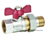 Male/Female Brass Ball Valve with Butterfly Handle