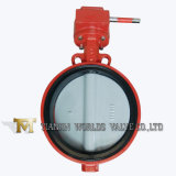 Worm Gear Actuator Rubber Seat Nylon Coating Wafer Butterfly Valve