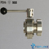Stainless Steel Sanitary Butterfly Valve with Weld/Nut End
