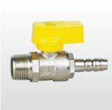 (A) Amico Brass Male Thread Gas Valve with Yellow Handle