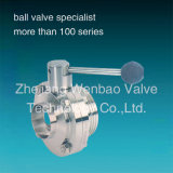 Stainless Tee Sanitary Manual Buttefly Valve
