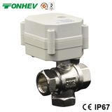 Dn15 1/2'' 3-Way Nickel Plated Brass Ball DC5V/12V/24V Electric Flow Control Valve