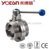 Sanitary Stainless Steel Threaded Butterfly Valve (ISO9001: 2008, CE, TUV Certified)