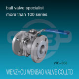 2PC Stainless Steel Flanged Ball Valve with Manual Handle