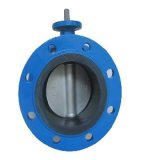 Rubber Sealingmanual Operated Double Flange Butterfly Valve
