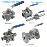 3PC Stainless Steel Threaded Ball Valve with Handle