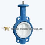 PTFE/PFA All Lining Bare Shaft Wafer Butterfly Valve