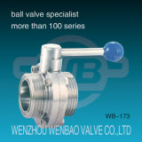 Stainless Steel 304 Sanitary Butterfly Valve with Manual Handle