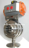 304/316L 3PC Welding Sanitary Stainless Steel Butterfly Valve with Actuator