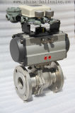 Stainless Steel Flanged End Pneumatic Ball Valve with Milling Positioner