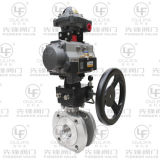 Pneumatic Wafer Ball Valve with Hand Wheel