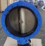 Ductile Iron Double Flanged Rubber Lined Butterfly Valve