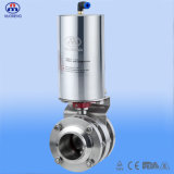 Sanitary Stainless Steel Pneumatic Three-Piece Welded Butterfly Valve