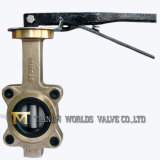 Lever Operated Aluminum Bronze Lug Type Wafer Butterfly Valve Pn16