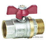 Male/Female Brass Ball Valve with Butterfly Handle