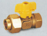 Brass Gas Valve with Compression Nut