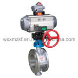 High Quality Double Flange Dn40-Dn1200 Stainless Steel Pneumatic Actuator Valve