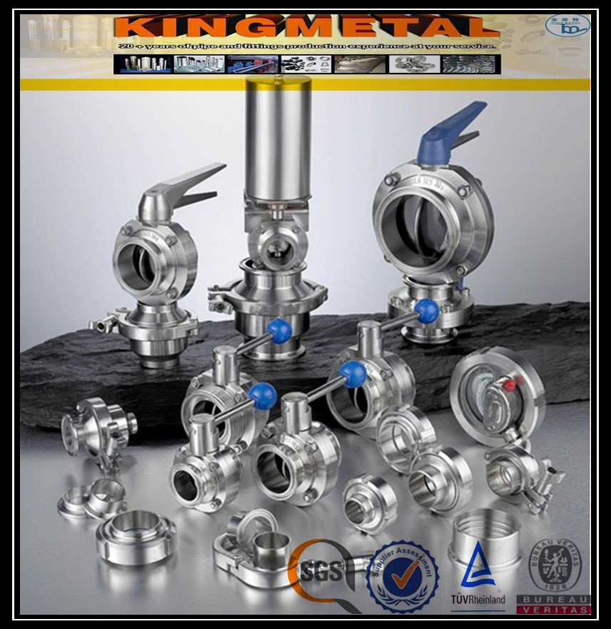 2-4 Inch 2 PC Ss304 Sanitary Valves for Food Industry