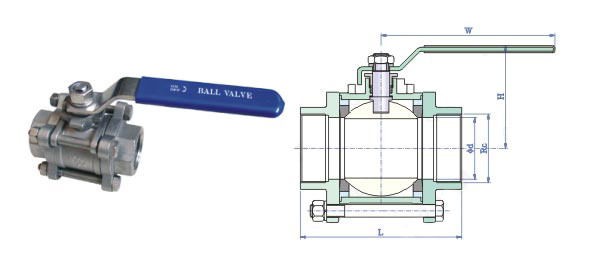 Female Threaded Three Pieces Ball Valve