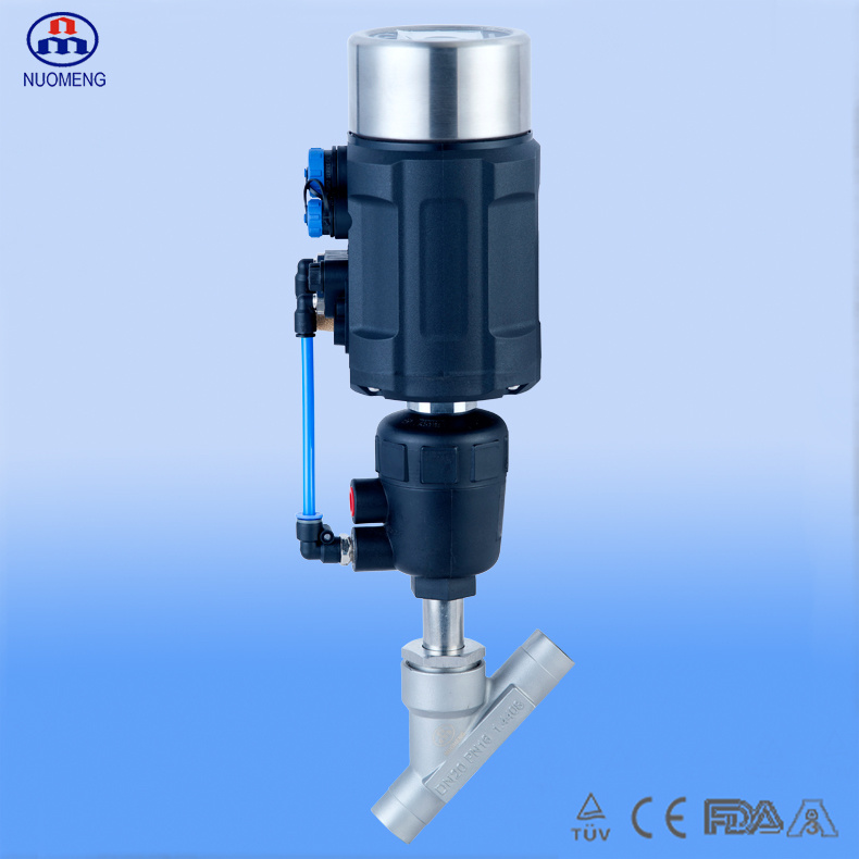 Sanitary Stainless Steel Weld Angle Seat Valve with Intelligent Electric Valve Positioner