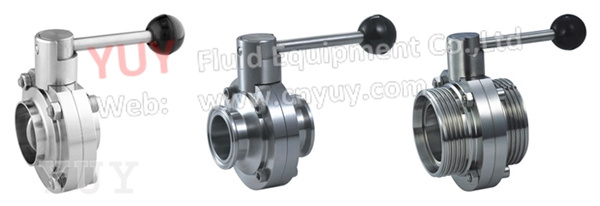 Sanitary Stainless Steel 2PCS Manual Butterfly Valve