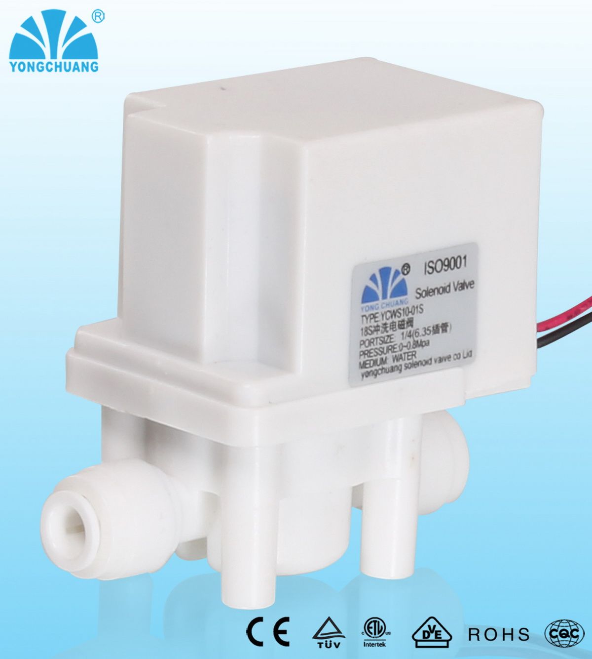Auto Flush Plastic Push Fitting Solenoid Valve (YCWS10-01S)