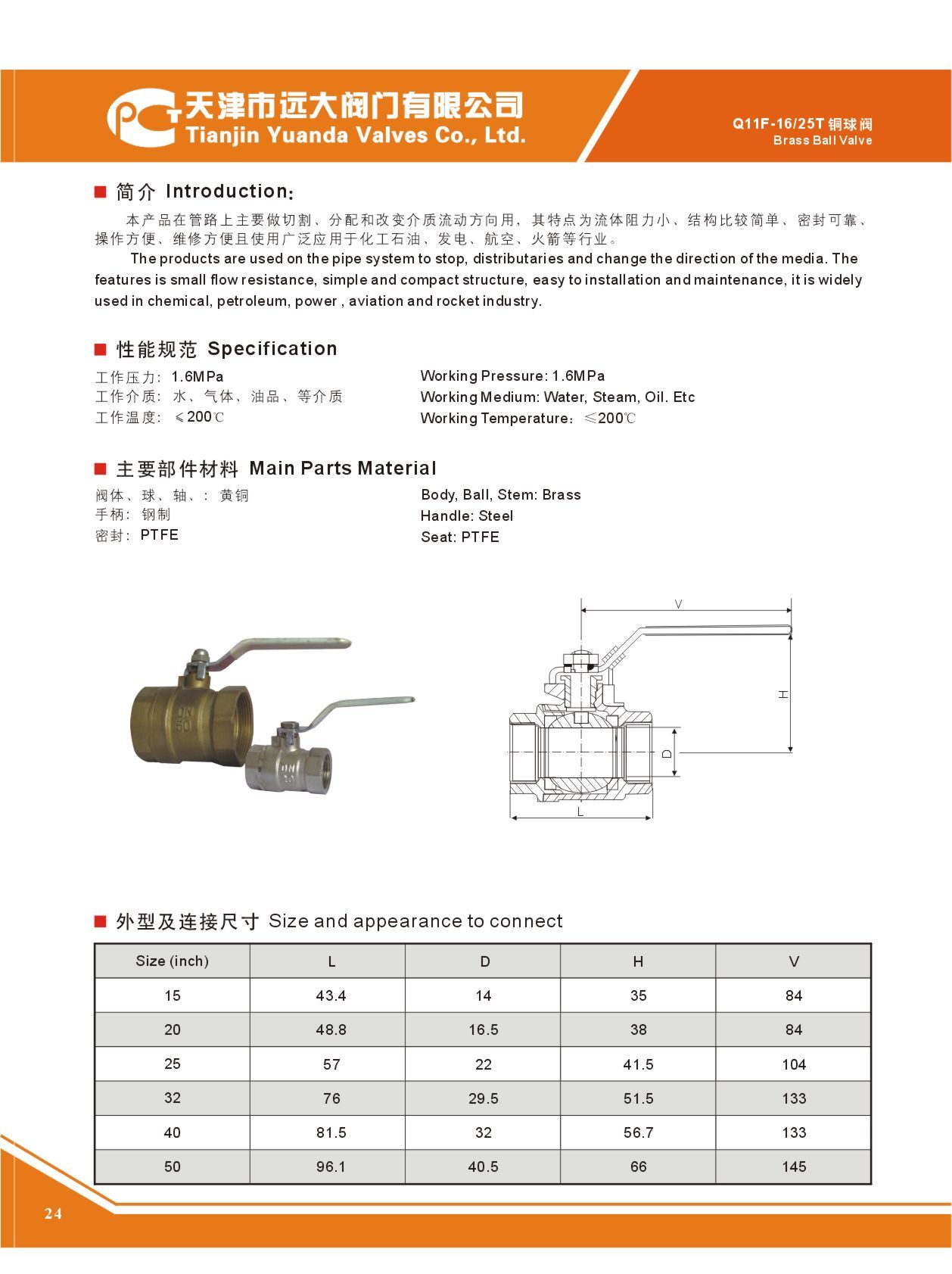 Brass Ball Valve (Q11F-16/25T)