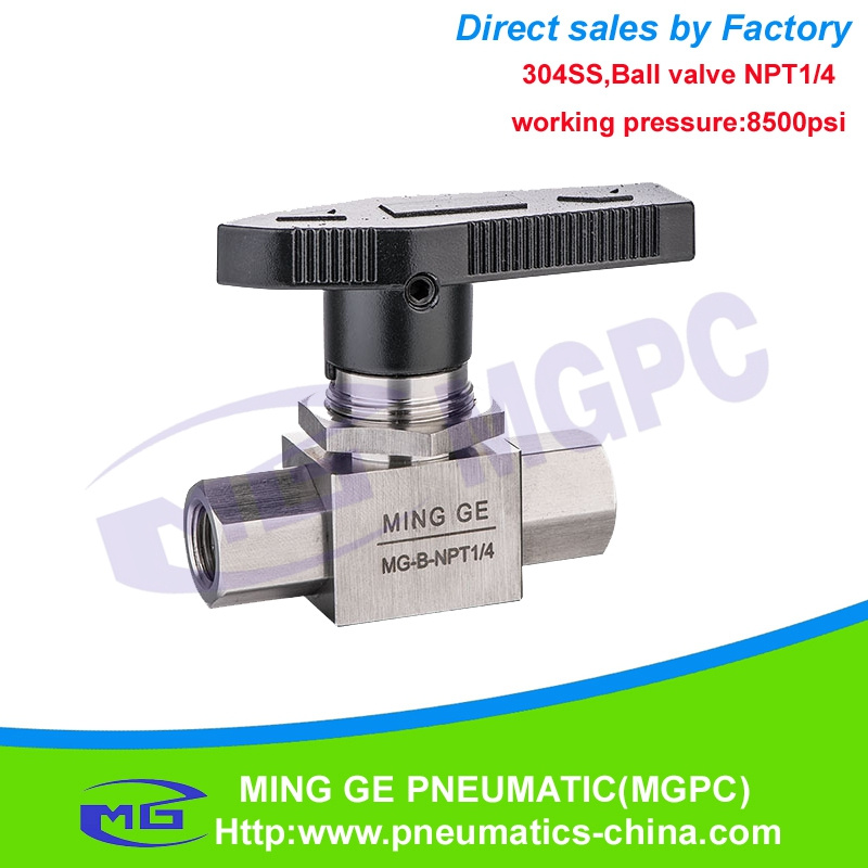 OEM 8500psi Hydraulic NPT1/4 Stainless Steel 304 High Pressure Ball Valve