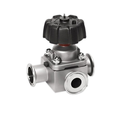 Ss Manual Clamp 3 Way Diaphragm Valve