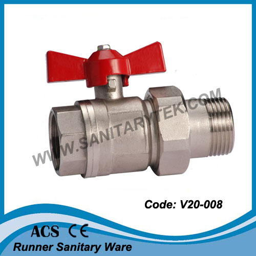 Full Flow Brass Ball Valve with Union Pipe (V20-008)
