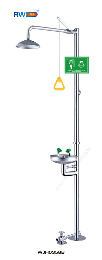 Foot Treadle Stainless Steel Emergency Shower & Eye Wash (WJH0358B)
