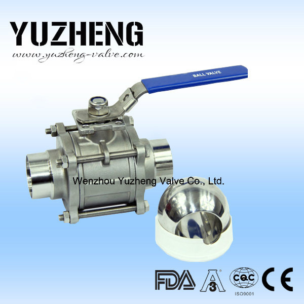 Sanitary Three Piece Welded Ball Valve