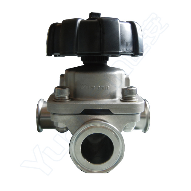 Sanitary 3 Way Diaphragm Valve (manual)